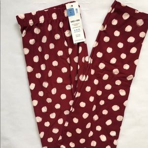 Cranberry Hot Dottie Adult Leggings by A&D